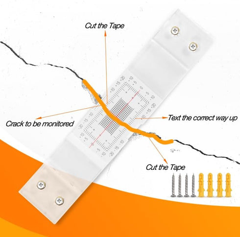 Crack Monitoring Record, Standard Tell-Tale Crack Monitor for Standard and Corner Tell-Tale (1PCS)