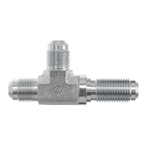 2704-06-06-06-FG Forged Steel Bulkhead Run Tee Tube Fitting, 9/16"-18 SAE Thread, 3/8" Male JIC