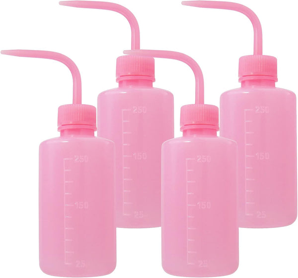 4 Packs Wash Bottle Plastic Tattoo Wash Bottle, Water Squirt Bottle, Squeeze Diffuser Bottle (Pink)