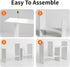 5-Shelf JLD Wood Adjustable Desktop Bookshelf, Expandable Office Storage Rack, White