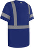 Class 3 Hi Vis Shirts for Men, Short Sleeve Reflective Safety Shirts for Women, Durable UCR-Blue XXL