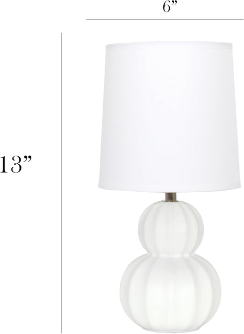LT1162-OFF 12.5" Simple Designs Chic Glow Stacked Double Gourd Ceramic Table Lamp, for Bedroom, Office, Living Room