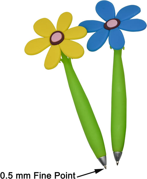 Maydahui 4 PCS Flower Ballpoint Pens with Plant Pot Stand, Cute Creative Design for Student Party Valentine's Day