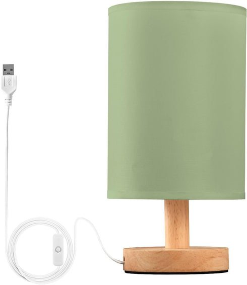 YEGAME Sage Green Solid Color Bedside Table Lamp for Bedroom Nightstand, Small Eye