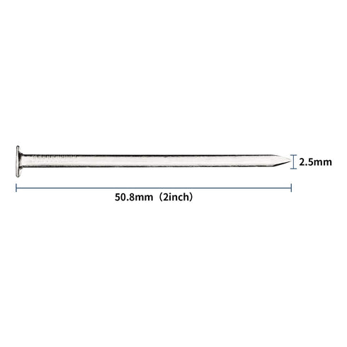 120pcs Hardware Nails, 2 Inches Nickel Plated Hanging Nails for Wood, Wall Hanging, Long Nails (2 in)