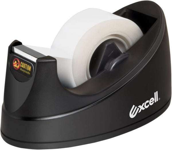 Excell Mini Desktop Tape Dispenser (1" core) with Adhesive Bottom for Home, Office, School, and Gift Wrapping - 1 Pack