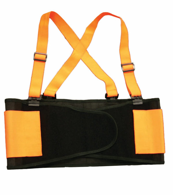 Cordova SB200L High Visibility Orange Back Support Belt with Glide Adjustable Clips - Large