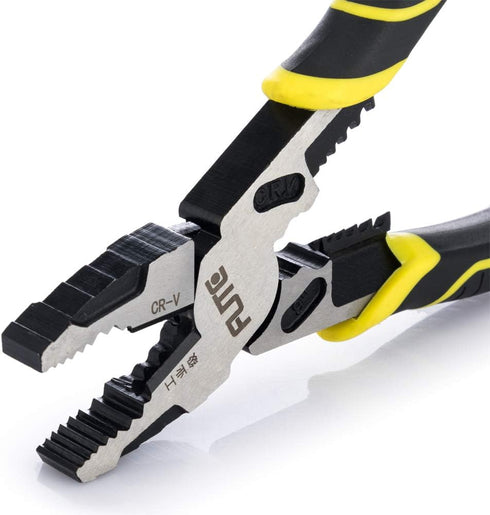 4-in-1 Pro Lineman Plier Tools - 9 Combination Pliers with Wire Stripper, Crimper, Cutter, Winding Function,