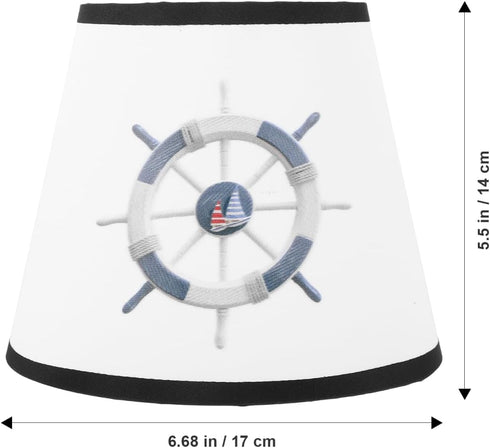 Nautical Cloth Lampshade Replacement Light Cover For Bedside Table Desk Floor Lamp Easy Install Fabric Shade With Ship