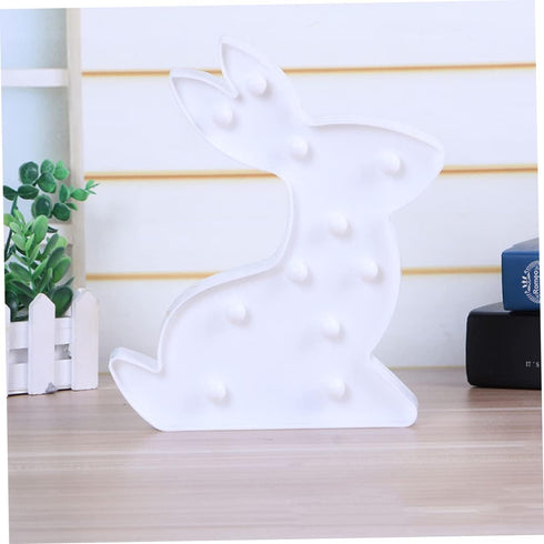 Rabbit Marquee Sign Easter Lights, Bunny Neon Sign, Decorative Bunny Night Light, LED Lighted Easter Bunny Marquee Wall Sign for Bedroom Cafe Party Office Bedside Table and for Mothe