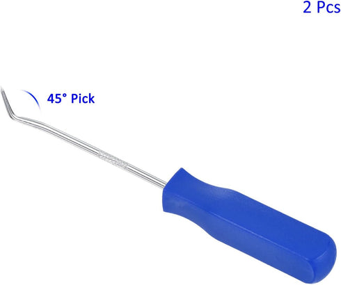 2 Pack 45 Degree Picks, Oil Seal Gasket Precision Screwdriver Puller Remover, Durable for Engine Blocks (142mm, Blue)