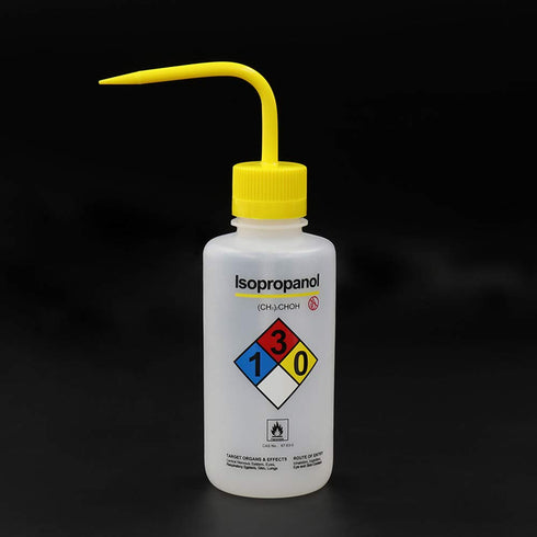 ULAB 4pcs Safety Wash Bottles, Isopropanol Wide-Mouth, LDPE Material, 500ml, UWB1023