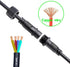 4 Wire Waterproof Connector - 4 Pin Male Female Plug LED Connector with 16AWG IP68 20CM Extension Cable for Car, Boat,