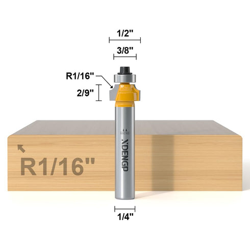 1/4 1/16" Roundover Router Bit Shank, Radius Round Over Router Bits, Router Bits Round Over for Edging Forming Rounding