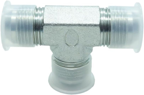 1 Piece Hydraulic 5/8" JIC (7/8"-14) 37° Flare Union Tee, JIC Male x JIC Male x JIC Male T Adapter