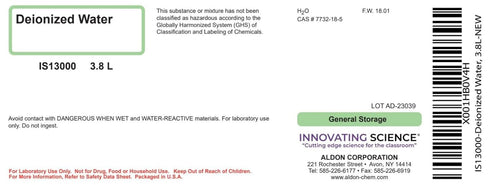Deionized Water | 3.8L (1 Gallon) | Biotechnology (Reagent) Grade | Demineralized - IS13000 | The Curated Chemical