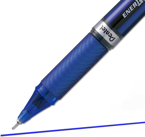 Pentel EnerGel NV Liquid Gel Pen, .5mm, Blue Ink, Blue Barrel, Dozen, BLN25C