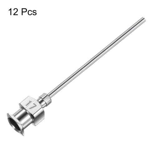 12pcs 17Gauge Stainless Steel Dispensing Needles, 1 1/2" Blunt Tips Luer Lock for Glue, Ink, Thick Liquids, Lab Use
