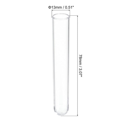 PATIKIL 6ml Plastic Test Tubes with Cork Stoppers, 20Pcs 78x13mm Tubes for Scientific Party Decoration Candy Bead Storage Bath Salt Lab Use, Clear