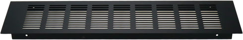 Geesatis 15.7 x 4 inch / 400 x 100 mm Rectangle Shape Mesh Air Vent for Cabinet Shoe Cabinet Hardware Accessories Ventilation Cover, with Mounting Screws, Black, 2 Pcs