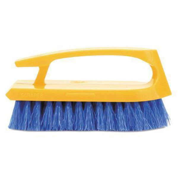 Rubbermaid Commercial RCP6482COB RCP6482COB-Iron-Shaped Scrub, 6quot Brush, White Plastic Handle Bristles, Navy