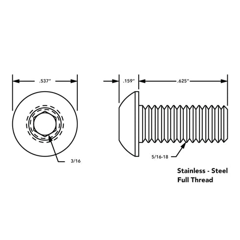 8020, 3620, 15 Series, 5/16-18 x .625" Long Button Head Socket Cap Screw with Washer & T-Nut