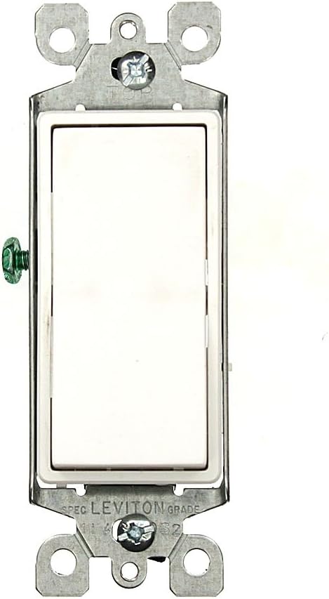 Leviton 5603-2W 15 Amp, 120/277 Volt, Decora Rocker 3-Way AC Quiet Switch, White