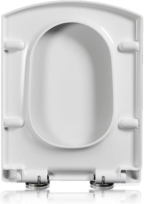 XQHD WEC Toilet Seats Soft Close White, Loo Lid Quick Release Heavy Duty Easy to Clean Bathroom Lid,Square