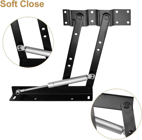 1 Pair Pneumatic Spring Lift Mechanism for Coffee Tables Multi-Functional Folding Lifting Frame Heavy Duty Adjustable