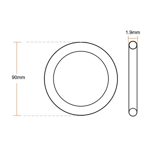 uxcell Silicone O-Rings, 90mm OD 86.2mm ID 1.9mm Width VMQ Seal Gasket for Compressor Valves Pipe Repair, White, Pack of 10