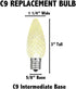 Novelty Lights 25PK C9 Ultra Bright Dimmable LED Replacement Bulbs, Faceted Outdoor Christmas Light Bulbs, Green