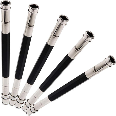 GTHER 5PCS Double Head Pencil Extender, Adjustable Lengthener with Aluminum Handle for Colored Pencils, Black