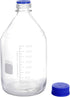 Moonetto 1 Piece 2 Liter 2000ml Graduated Round Media/Storage Glass Bottles with GL45 Blue Screw Cap