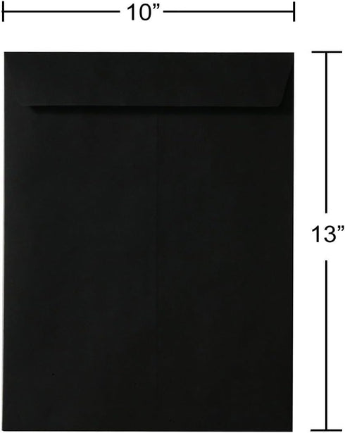 JAM PAPER 10 x 13 Open End Catalog Envelopes - Smooth Black, 50/Pack