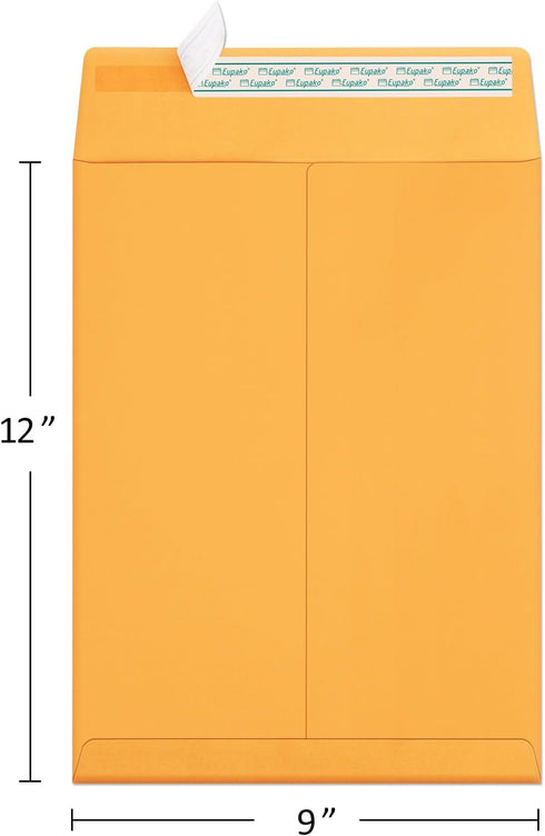 Eupako 9x12 Catalog Mailing Envelopes, Brown Self Seal, 250 Pack for Organizing and Storage