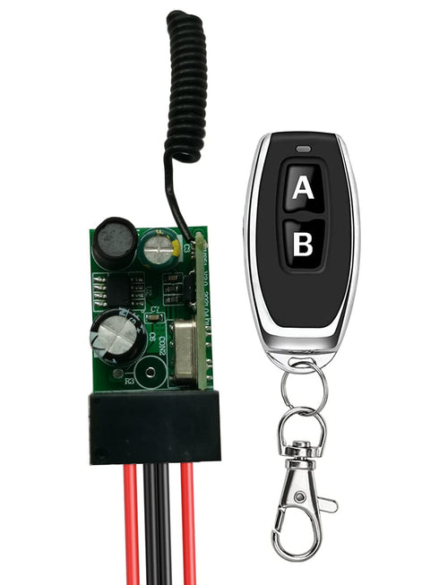 12v Switch,2 12V/24V/48V/10A 328FT Remote Control Way Mini Wireless Switches,DC Relay with Long Range,Wireless RF