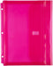 JAM PAPER 3 Hole Punch Binder Envelopes with Hook & Loop Closure - Pink - 9 1/2 x 11 1/2 - 1 Inch Expansion - 3/Pack