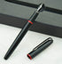 Picasso 916 Matte Black & Red Ring Fountain Pen with Box, Titanium Gray Extra Fine Nib