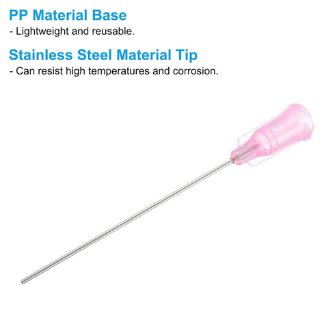 PATIKIL 20Ga x 2 Inch Dispensing Needle Tips, 10Pcs Blunt Glue Needle Tube Tips with Luer Lock, Light Pink