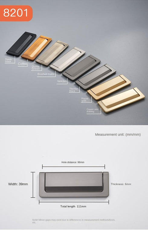 SANCHAKOU 4-Pack 96Mm Cabinet Handles Bedside Table Concealed Buckle Flat Handle Sliding Door Drawer Tatami Invisible