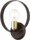 Livex Lighting 1 Light ADA Wall Sconce Bronze Finish with Satin Brass