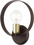 Livex Lighting 1 Light ADA Wall Sconce Bronze Finish with Satin Brass