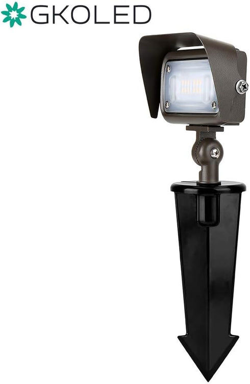 GKOLED Outdoor Angled Floodlight with Aluminum Glare Shield for LED Landscape Light