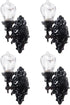 4 1:12 Yardwe Miniature Wall Lamp - Pcs Scale Led Dollhouse Wall Sconces Tiny Lights for Miniature House Accessories