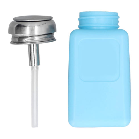 200ml Press Type Solvent Dispenser, ESD Anti Static Bottle with Stainless Steel Lid, Blue