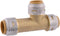 SharkBite Max 3/4 Inch Slip Tee - Push to Connect Brass Plumbing Fitting for Copper and CPVC