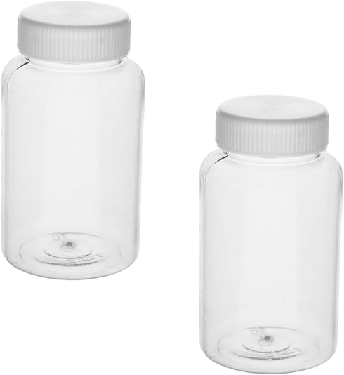 Othmro 5Pcs 200ml Plastic Lab Cylindrical Chemical Reagent Bottle for Liquid Storage