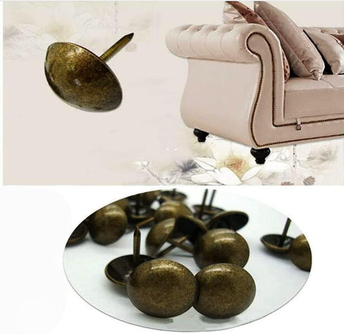 500Pcs BetterJonny Upholstery Tacks, Decorative Furniture Nails Pins, 17X11MM Bronze Metal Thumb Tacks