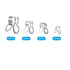 MECCANIXITY Ball Chain Connectors, Stainless Steel Double Ring Clasp for 2.4/3/4.5/6mm Ball Chain, Silver Pack
