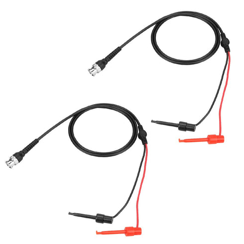 2Pcs Oscilloscope Probes, Clip Test Grabbers, Coaxial Cable Mini BNC to Dual Testing Plunger Hook